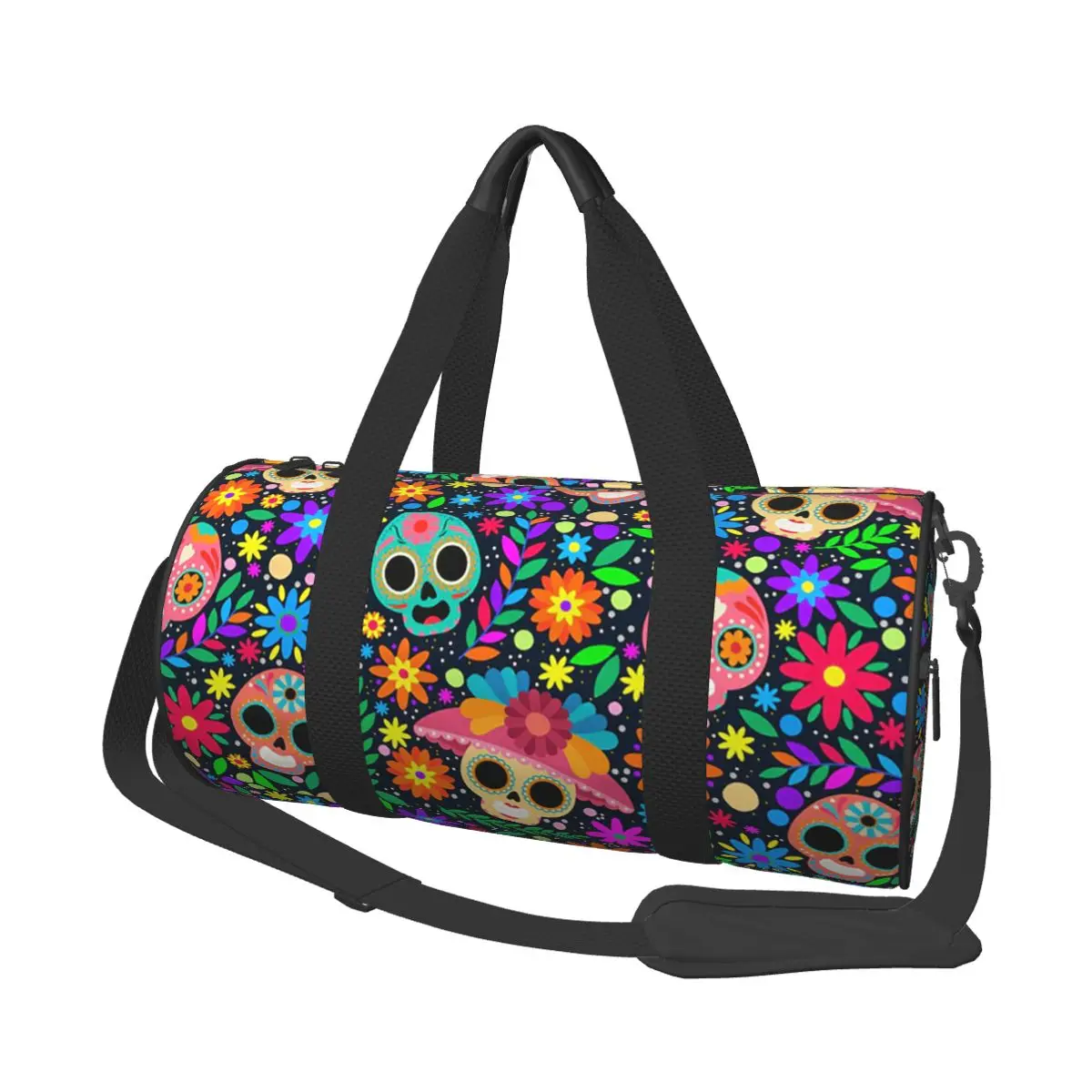 

Sugar Skull Mexican Flower Halloween Day Of The Dead Large Duffle Gym Bag Multi-Functional Travel Bags Handbags Fitness bag