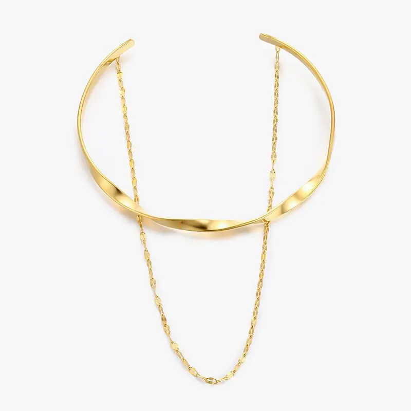 

2022 Waterproof Stainless Steel Double Layered Golden Mobius Open Bangle Women Bracelet Retro Round Charm Bangle Jewelry Gift