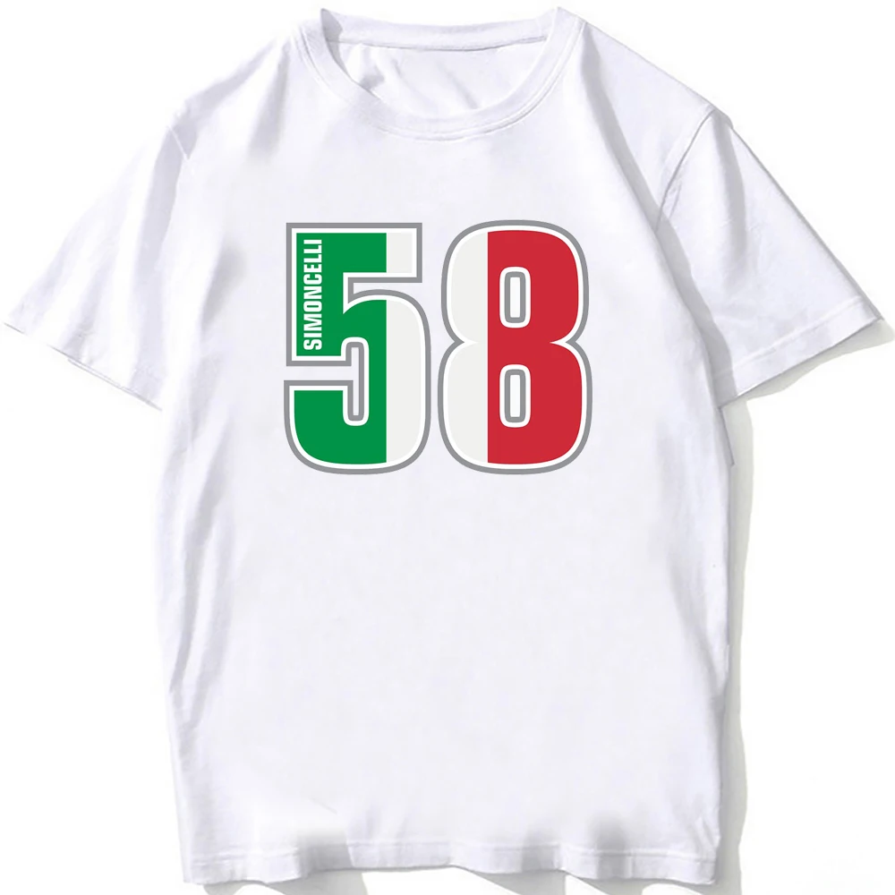 Marco Simoncelli 58 GP Race Rider T-Shirt New Men Short Sleeve  Adventure Riding Sport Boy Casual Tees Motorcycle White Tops