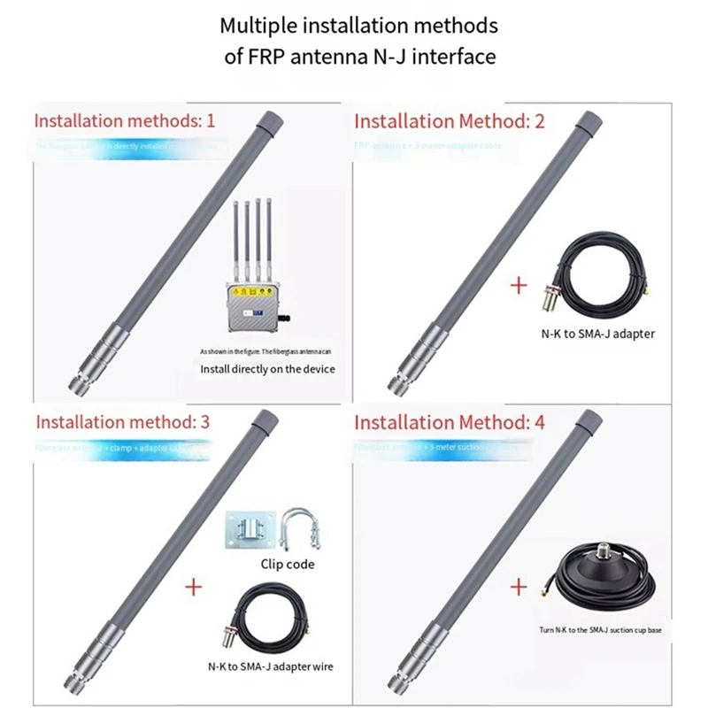 Super Sale Meshtastic LoRa Antenna Hotspot Outdoor N Male Omni Fiberglass Long-Distance Receiving 50W Antenna 35cm +SMA 915MHz