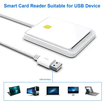 قارئ بطاقات ذكية USB 2.0 يدعم خاصية التبديل السريع للذاكرة لبطاقات الهوية المصرفية، وبطاقات SIM، وبطاقات CAC، ومحول موصل لنسخ بطاقات الهوية لأنظمة التشغيل Windows 7/8/8.1/10 12 best sales قارئ الهوية - №9