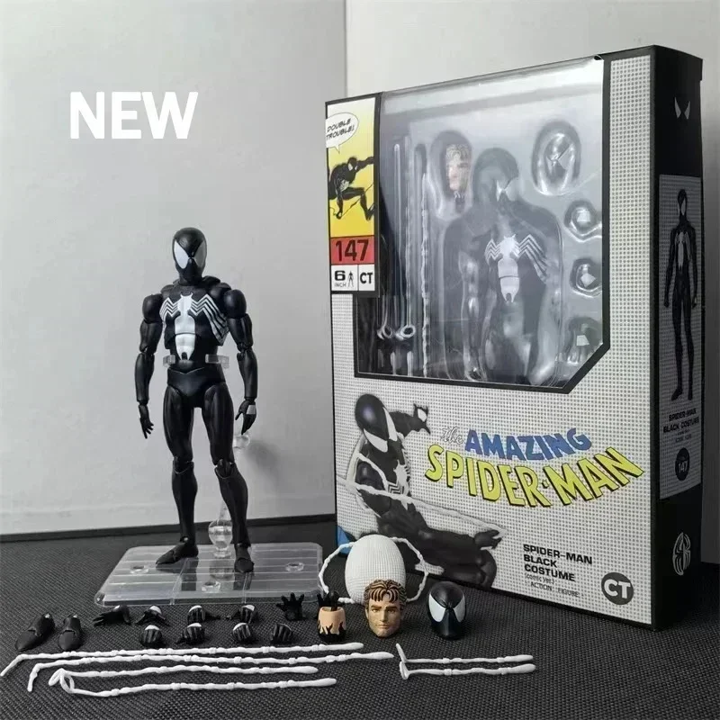

Ct 1/12 Anime The Amazing Spider-man Mafex 147 S.h.figuarts Spider Man Venom Symbiotic Action Figure 6" Action Figures Model Toy
