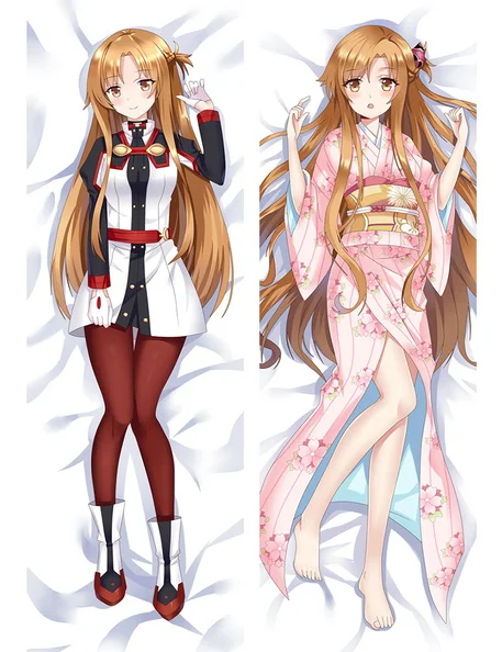 60x180cm Japamese Anime Sword Art Online Yuuki Asuna Pillow Case Shingeki No Kyojin Dakimakura Decorative Cushion Cover Otaku