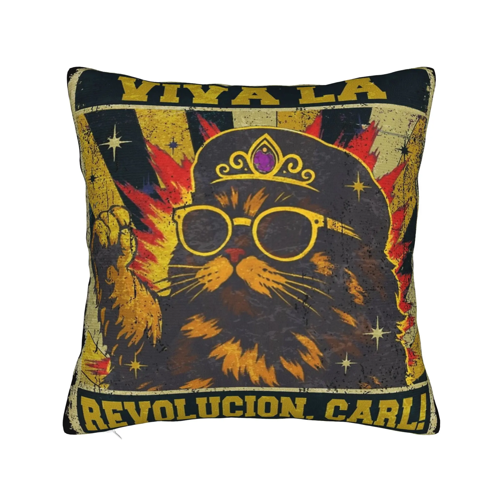 Decorative Pillow Cover Viva La Revolution Carl Cat Lover Merch Seater  Pillow Case Cover Zipper Multi-Size