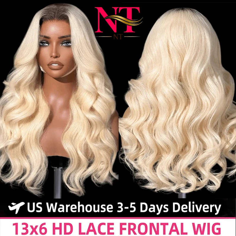 

44-дюймовый парик из натуральных волос цвета медового блонда 613, парик из натуральных волос с кружевной передней частью, 250% плотность, волнистый, 13x4 HD кружевной фронтальный парик из натуральных волос