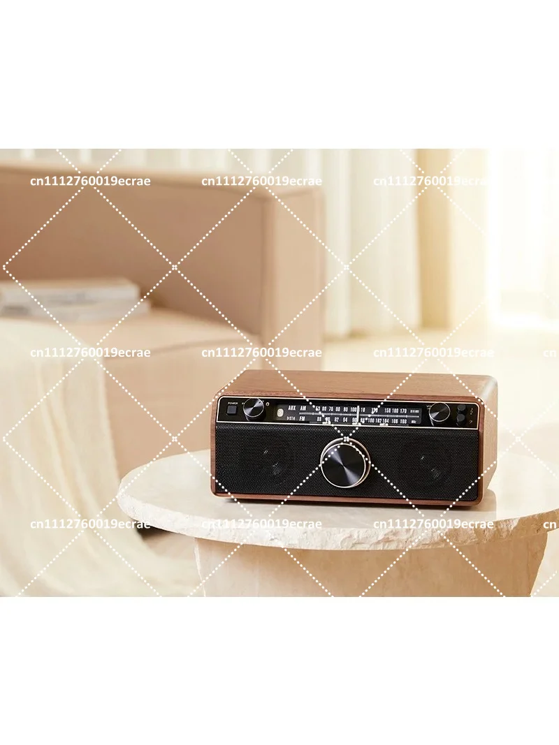 Retro Bluetooth Speaker with FM/AM Radio, Stereo Audio, AUX Input, Subwoofer, Portable Vintage Design