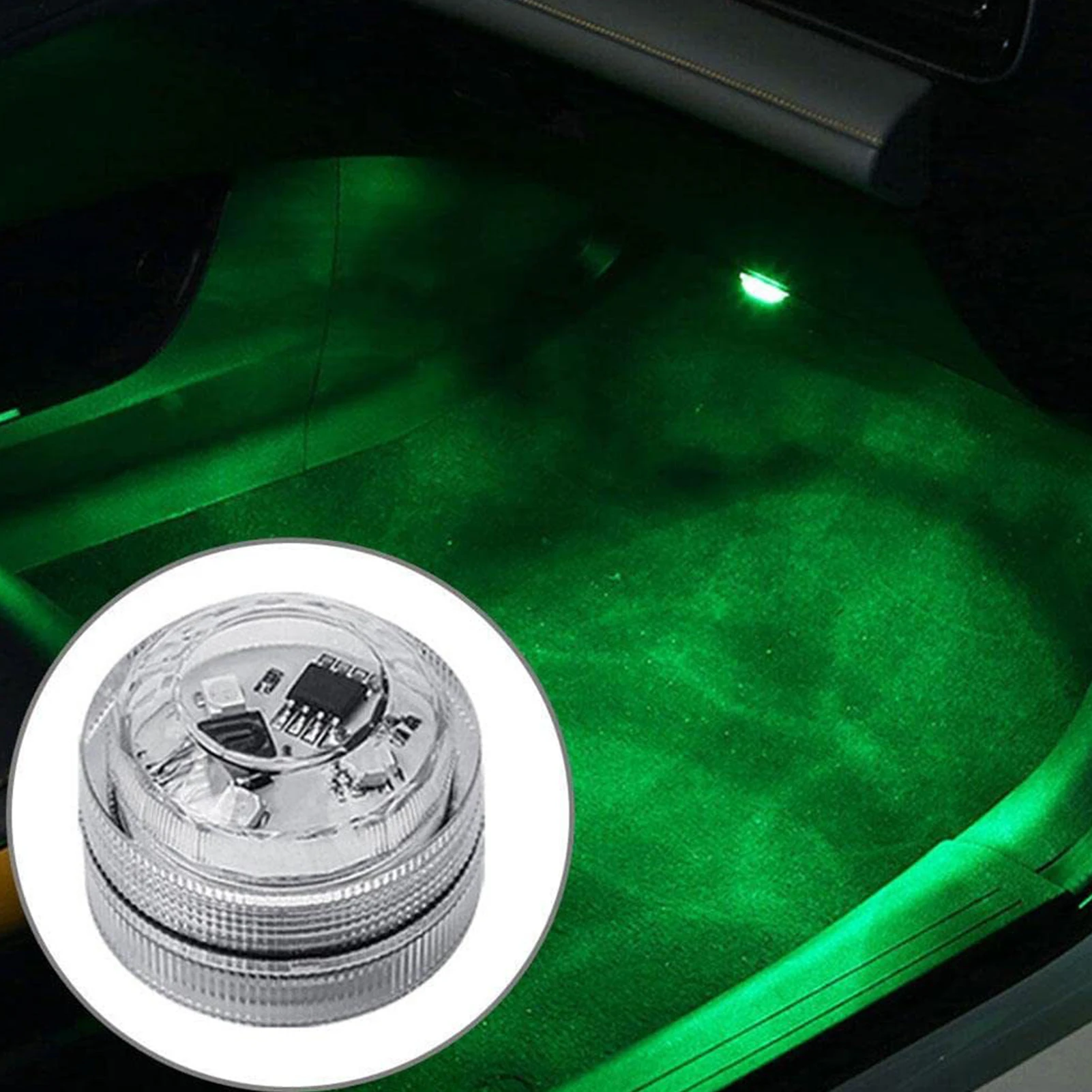 LED Car Interior Ambient Light with Remote Control Waterproof Tea Light for Car Sunroof Living Room Bars