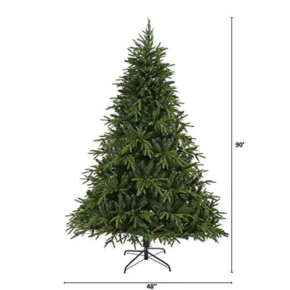 7.5ft. Pre-lit Colorado Mountain Fir Artificial Christmas Tree with 600 LED Lights 3048 Bendable Branches Seasonal Décor Accent