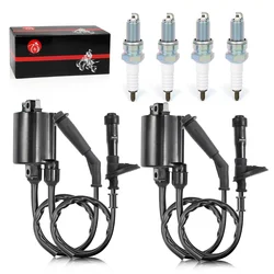 Ignition Coil Pack & Spark Plug + Cap For 1988-2007 Honda Shadow VLX 600 VT600 30510-MM8-003