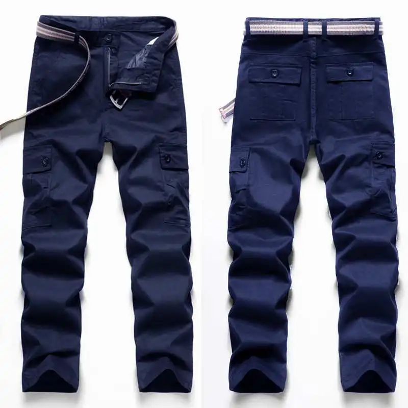 Новые базовые рабочие брюки из чистого хлопка Volkswagen Four Seasons, мужские повседневные брюки с несколькими карманами, прочные и износостойкие рабочие брюки