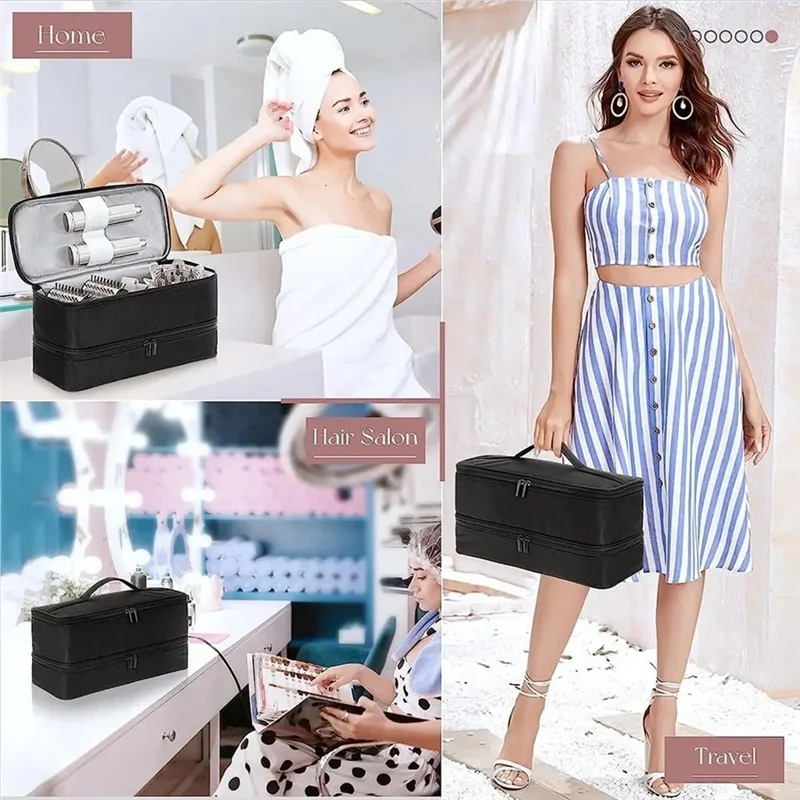 ABUD-حقيبة حمل لحقيبة Shark Flexstyletravel 430/440 Flexstyle حقيبة تخزين محمولة لـ Dyson Airwrap أسود متين