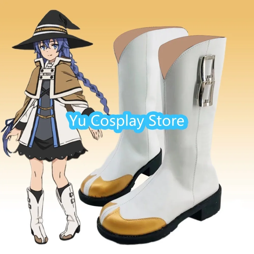 Yu Cosplay Store Mushoku Tensei Roxy Migurdia Cosplay Shoes Mage Blue Boots Custom Made Role Play Halloween Shoes - view 3