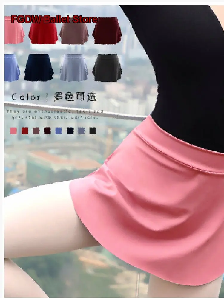 Women's Adult Practice Leotard Short Sleeve Body Suit Mesh Tutu Gymnastics Leotard Teacher Basic Training Half Skirt