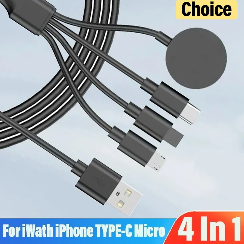 4 In 1  Magnetic Wireless Charger USB Type C PD Charging Cable Fast Watchfor iPhone 14 /Android Apple Watch iWatch 1-9 Ultra SE