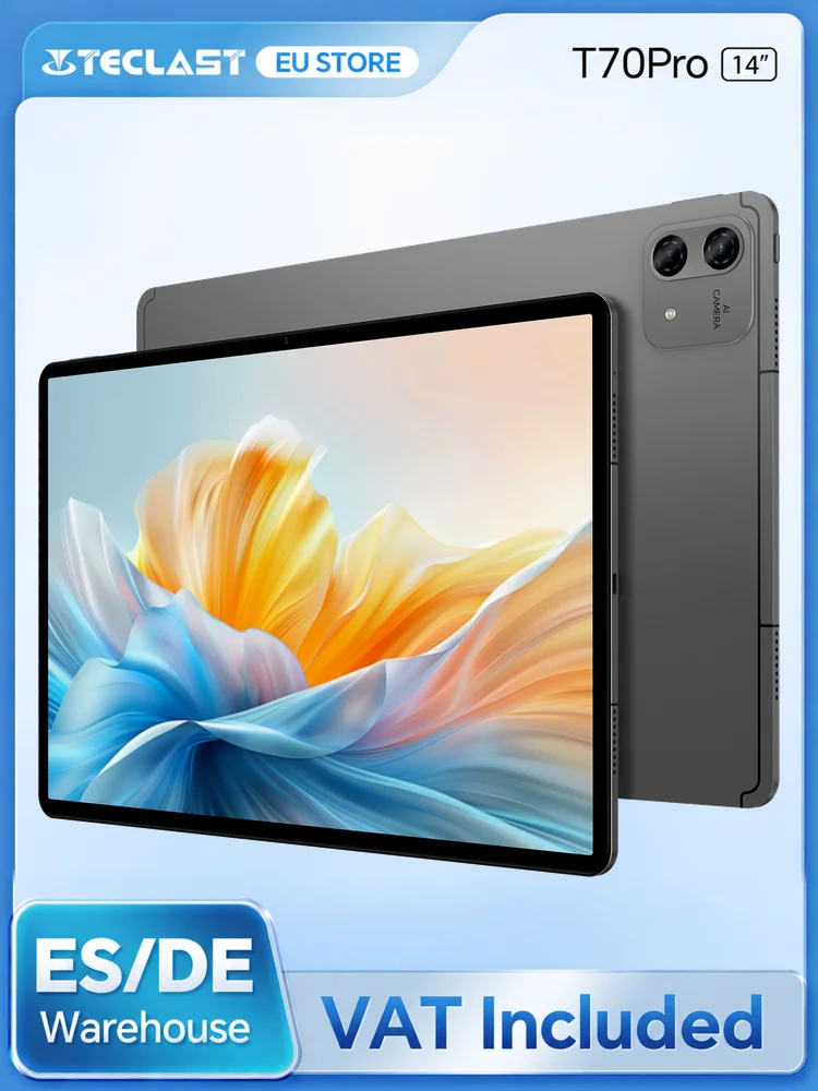 Tablet Teclast T70Pro z Androidem 16 i Gemini AI, 14-calowy wyświetlacz IPS 2240x1400, procesor G100 Octa Core, 8 GB RAM + 40 GB rozszerzonej pamięci RAM, 128 GB pamięci UFS, obsługa kart Micro SD do — Zdjęcie 2 z 2