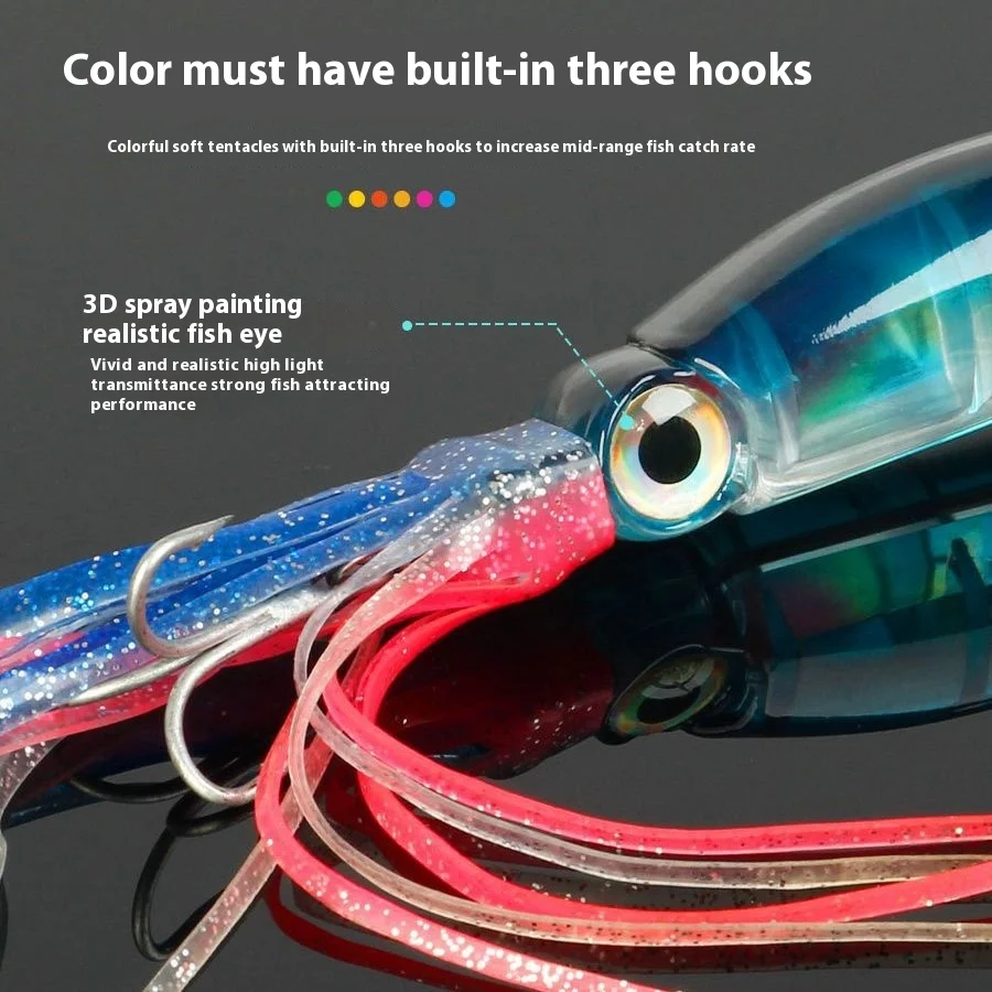 Factory Direct 14cm 40g Sea Fishing Squid Hard Bait Bionic Prawn Lure Octopus Mino Hard Baits Plastic for Bass Target Species