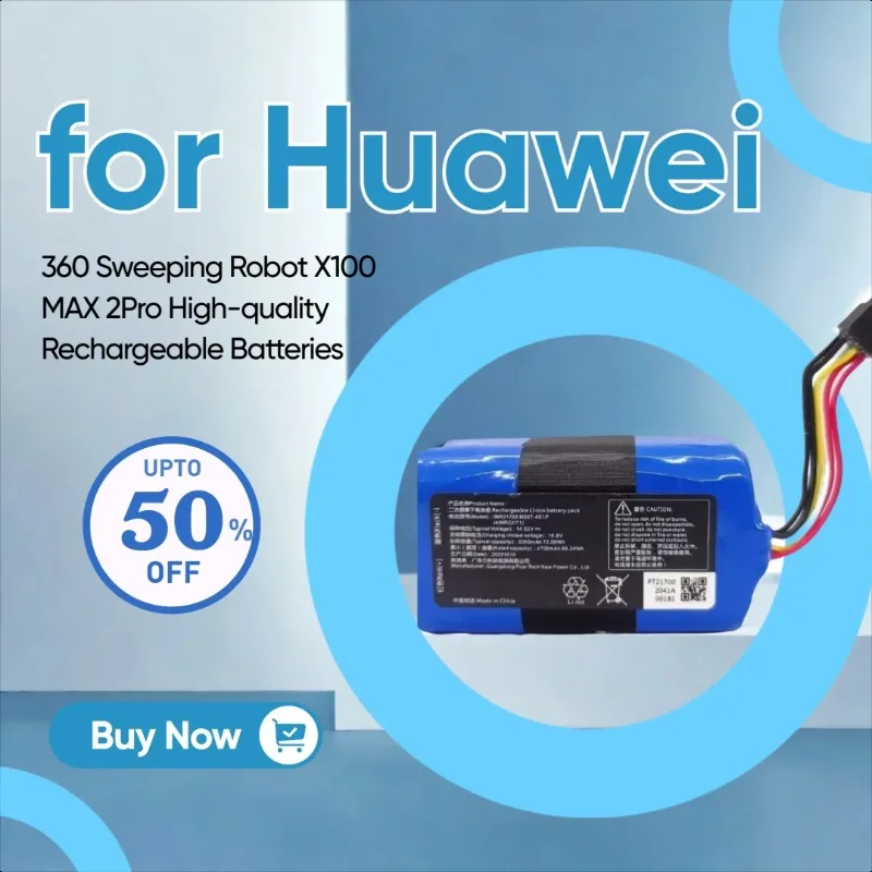 

New 14.52V 5000mAh for Huawei 360 Sweeping Robot X100 MAX 2Pro High-quality Rechargeable Batteries