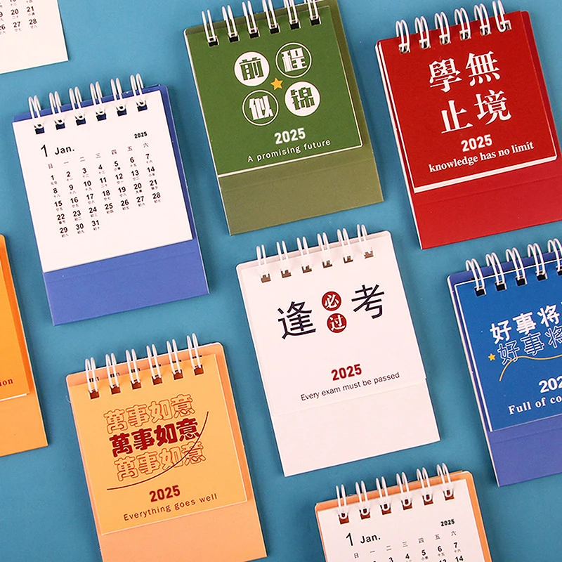 2025 Mini Desk Calendar Portable Office Decoration Desktop Small Monthly Planner Calendar Daily Memo Calendar Study Plan