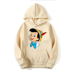 Pinocchio Women Hoodie Tops Spring Autumn 2024 New Fashion Men Pullover Cartoon Anime Couple Oversized Sweatshirt Clothes