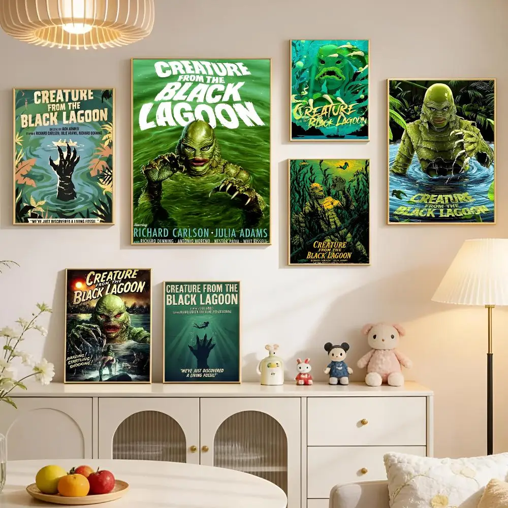 Film Creature from the Black Lagoon Poster PP Self Adhesive Aesthetic Room Decor Bedroom Dorm Gaming Room Home Decoration Gift