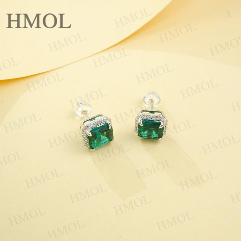 Kolczyki na zamówienie, sztuczne kamienie szlachetne (szmaragd/ruby/szafir), srebro próby 925, prezent, hipoalergiczne, odporne na blaknięcie, sprzedaż bezpośrednio od producenta.