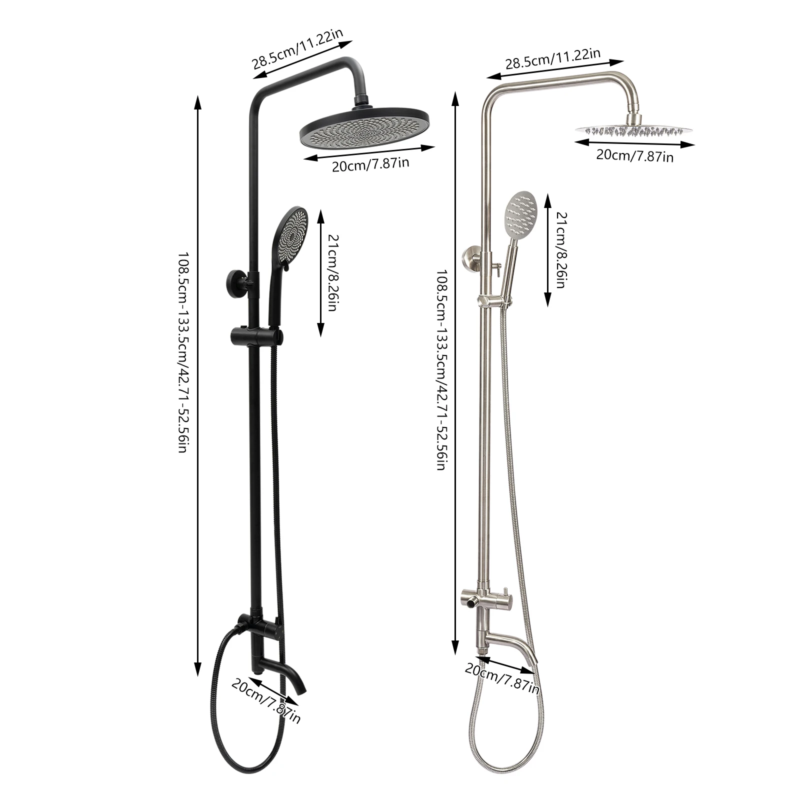 

Комплект матового никеля/распылительной краски, набор смесителей для душа, излив для дождя, кран с круглой головкой, черный/серебристый