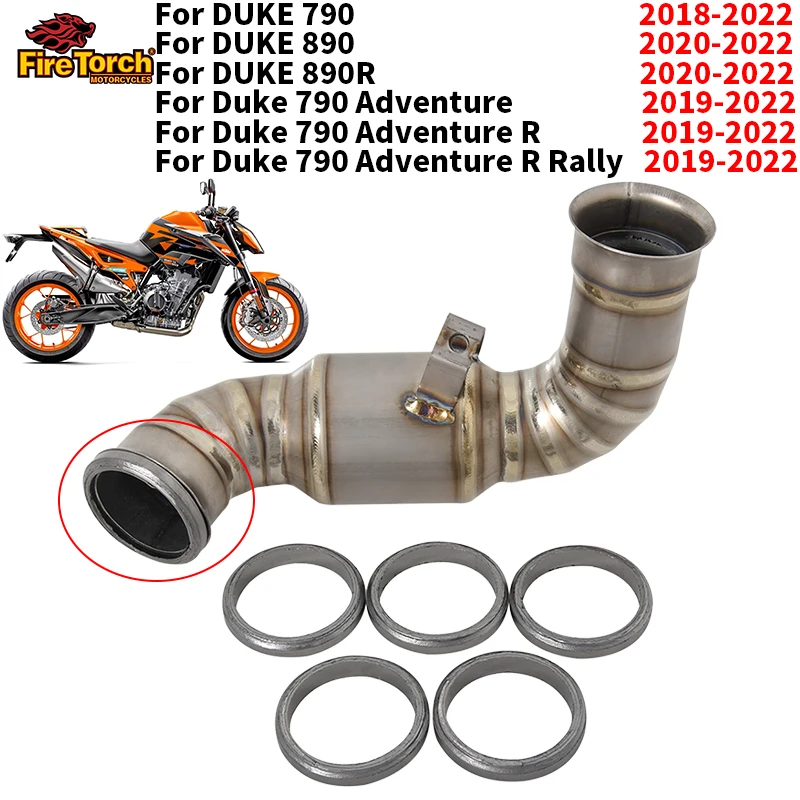 

Motorcycle Exhaust Pipe For DUKE KTM 690 790 890 Adventur R Rally Link Pipe Gasket Escape Original Eliminator Enhanced Crush