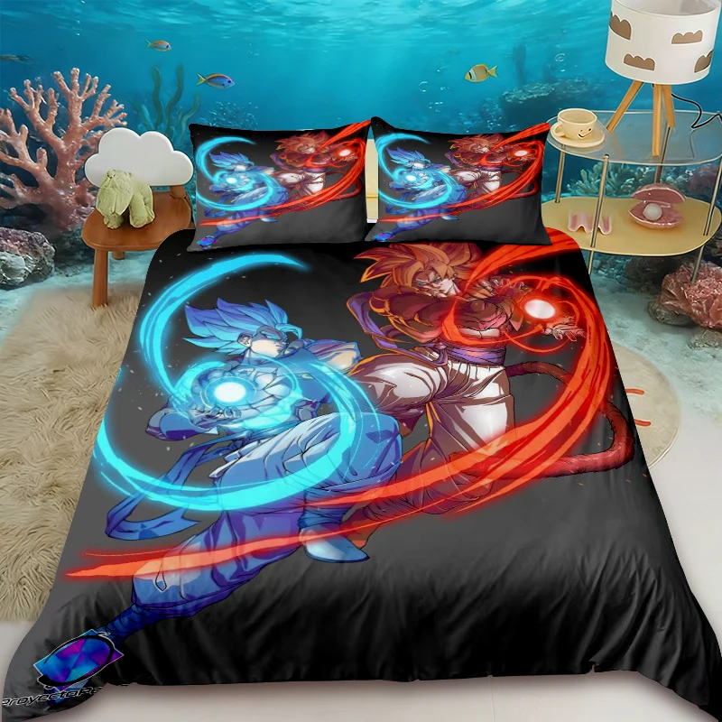

Anime Duvet Cover Set Dragon Ball Goku Cartoon Bedding Set Comforter Cover Bedroom Home Decor Queen King Full Size
