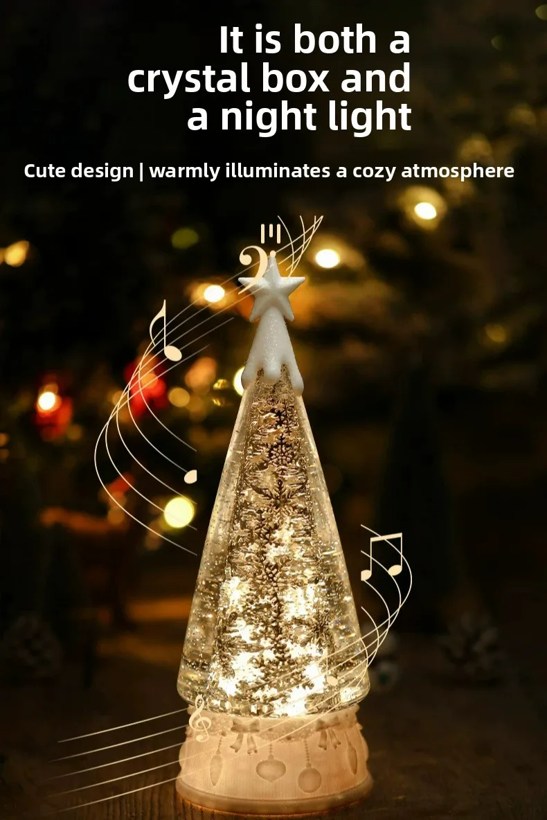 Christmas Tree Light Snowflake Decor Night Light Rotating Photo Prop Set