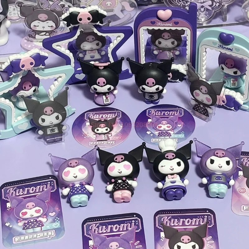 

Новая оригинальная слепая коробка Kuromi, мини-собранная модель, игрушечная слепая сумка, 4 стиля, сцена, магнит на холодильник, окружающие подарки