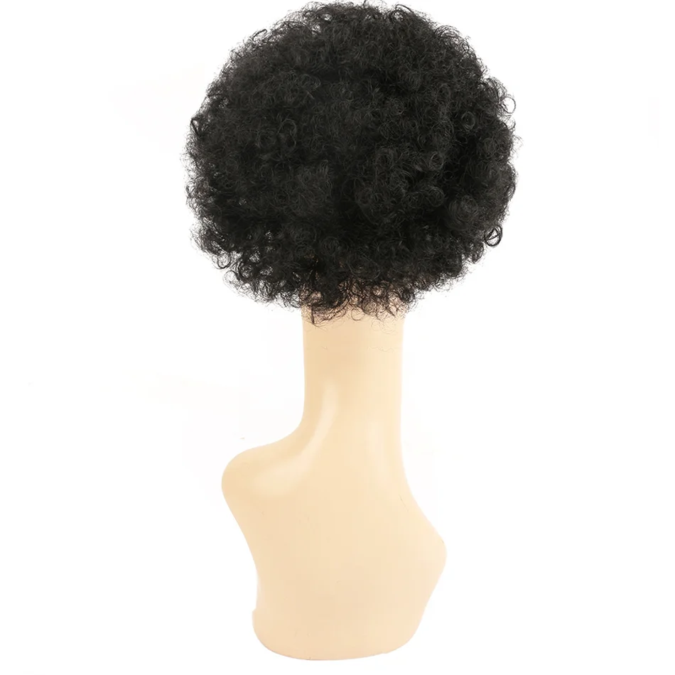 Synthetic Large Afro Puff Drawstring Ponytail Short Kinky Curly Hair Ponytail Fluffy Hair Bun With 2Clips for Women