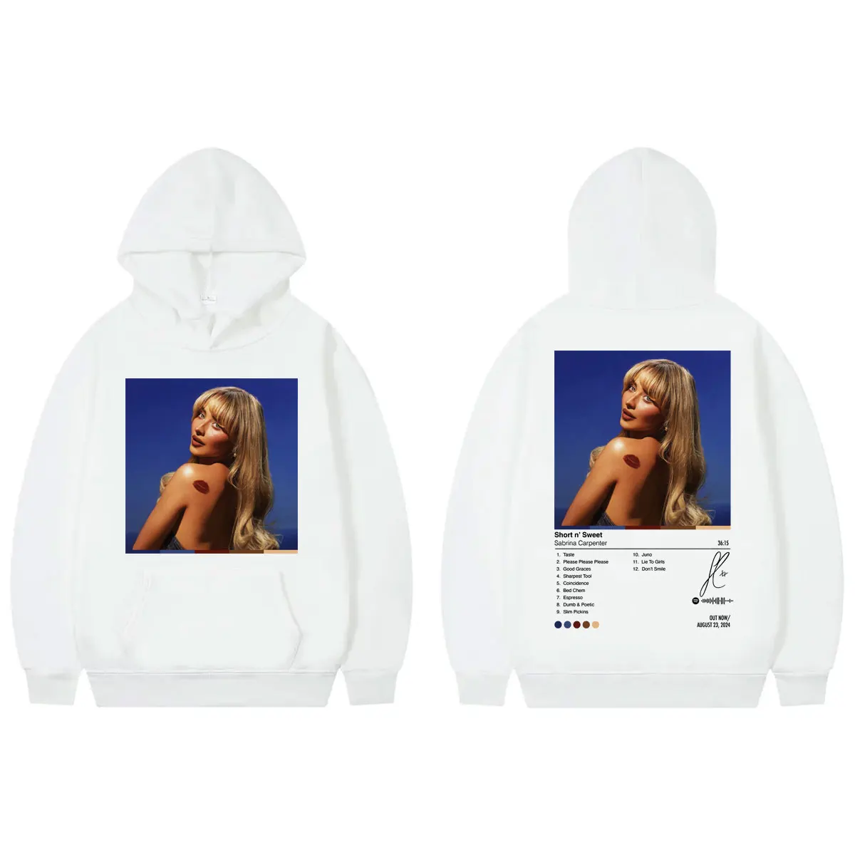 Singer Sabrina Carpenter 2024 New Album Short N' Sweet Print Hoodie Vintage Aesthetics Sweatshirts Unisex Casual Fashion Hoodies