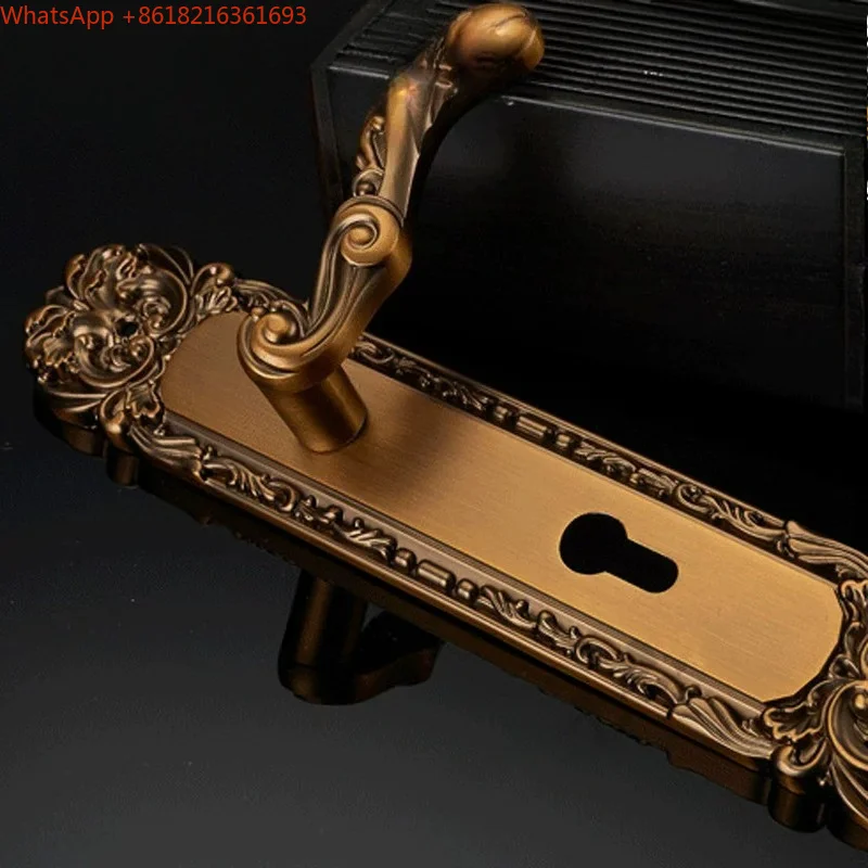 Limited Offer 250Mm European Solid Wood Folio Aluminum Alloy Door Handle Outdoor Living Room Double Door Mechanical Door Lock