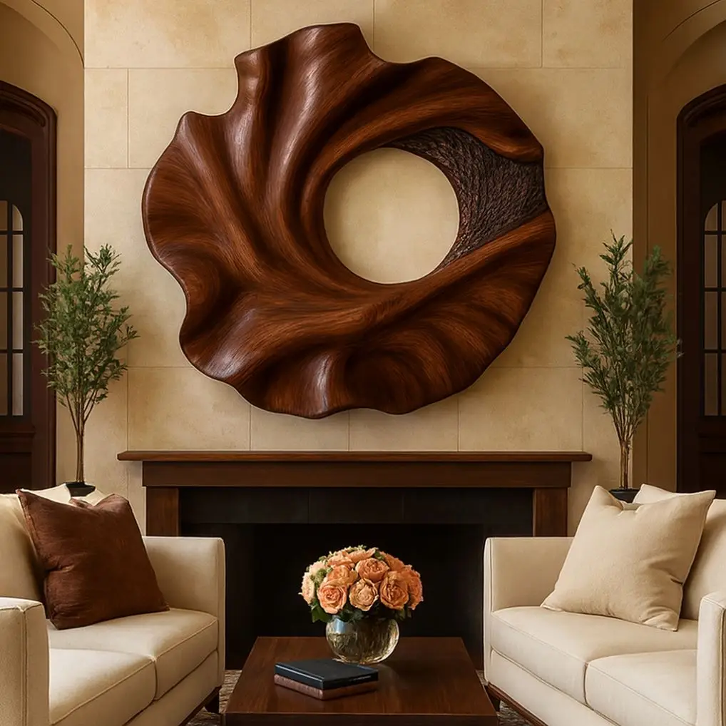 

&q Handcrafted Wooden Wall Art Sculpture Art Deco Design Eco-Friendly Features for Living Room-Organic Wood Wall Art Sculptural