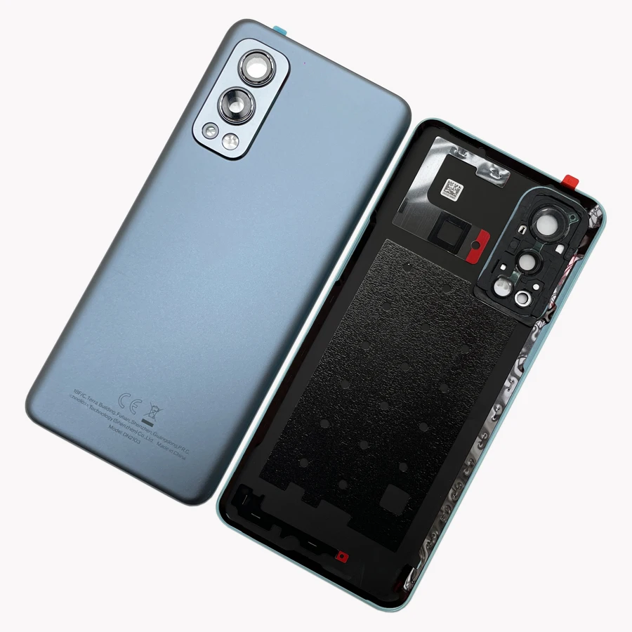 Eine nord2 hintere gehäuse abdeckung für oneplus nord 2 5g one plus rücktür glas reparatur batterie gehäuse logo kamera objektiv kleber