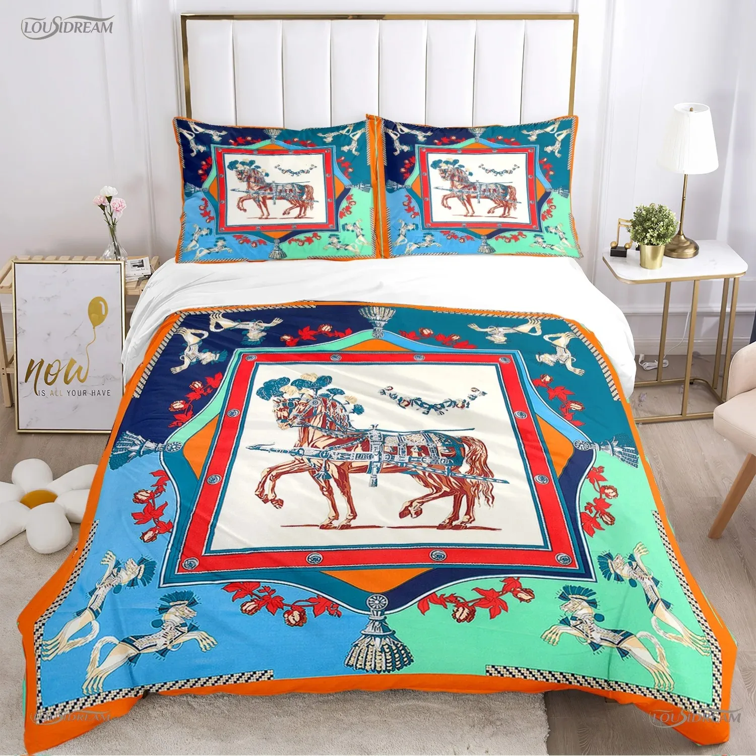 

Fashin Ethnic Frame Horse All Season Duvet Cover Comforter Bedding set Soft Quilt Cover and Pillowcases SingleDoubleQueenKing 01