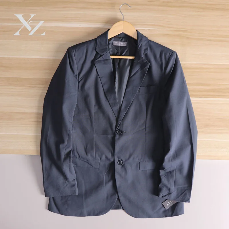 Lightweight Silk Casual Single-breasted Men's Suit Jacket Spring Fashion City Style One Slit Back Thin Material Season
