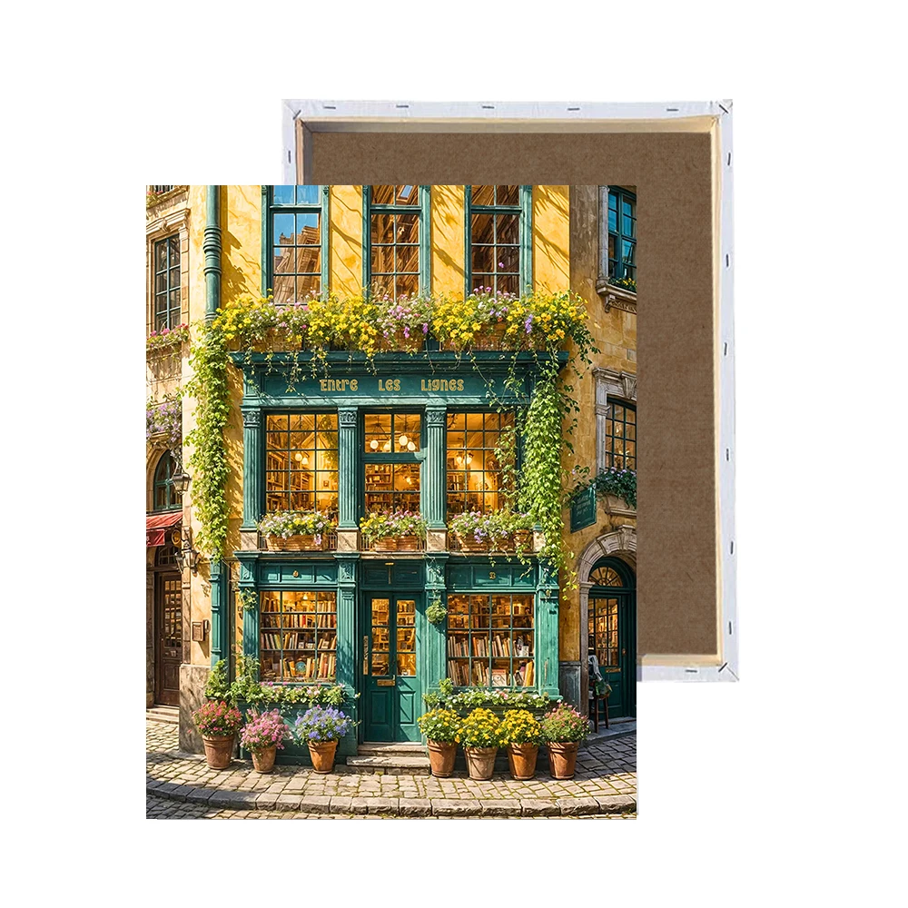 

GATYZTORY Framed DIY Diamond Painting Bookstore Scenery Diamond Embroidery Rhinestone Picture Full Square New Arrival Home Decor