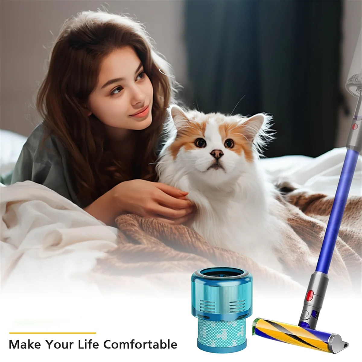 فلتر بديل لـ Dyson المكانس الكهربائية اللاسلكية المطلقة ، Gen5 و gen5detection ، SV23 و Gen5Outsize