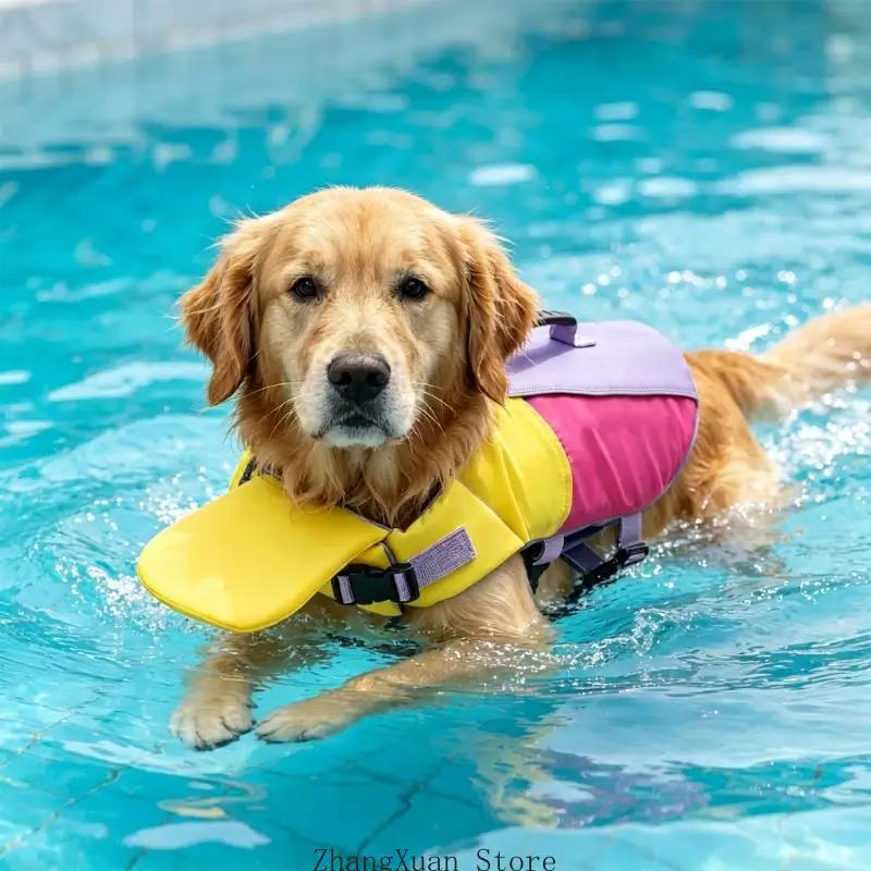 Hunde-Schwimmwesten mit Kragenunterstützung, verstellbare Jacken für überwachtes Schwimmen 3XUF – Detail 8