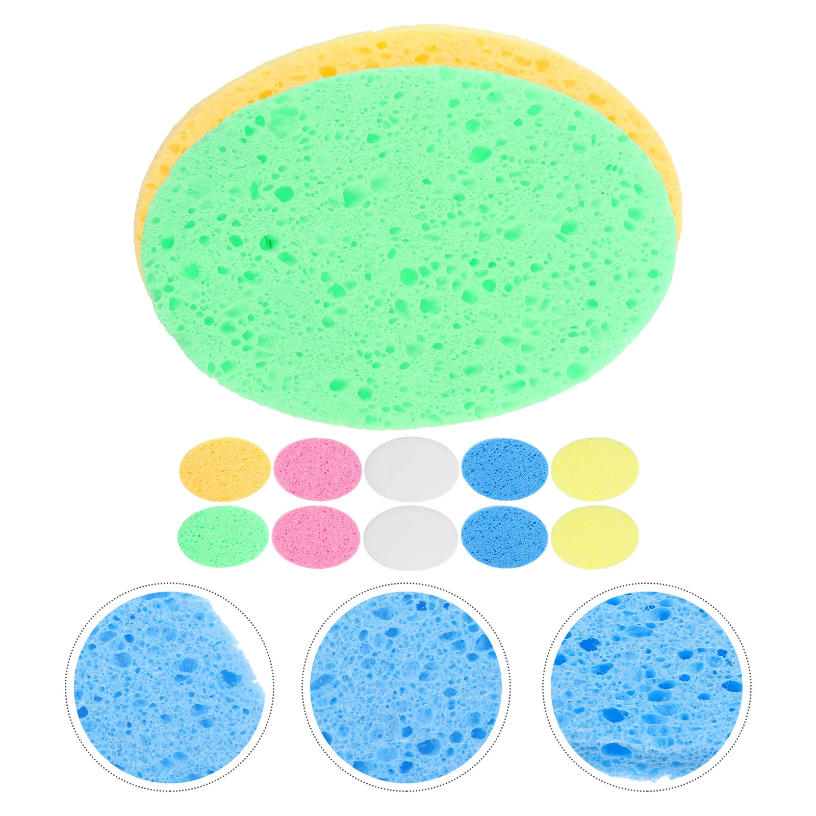 ฟองน้ำขัดหน้าแบบพกพา 12 ชิ้น สำหรับผิวแพ้ง่าย ปลอดภัย อ่อนโยน นุ่ม ทำความสะอาดผิวหน้า