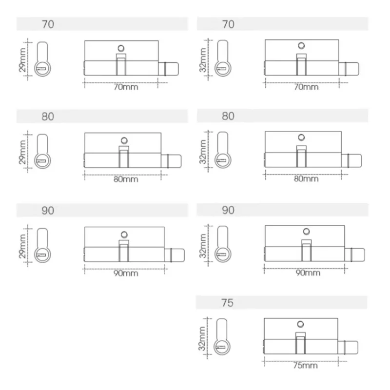 Top quality Brass Euro Security Keys and Cylinder Lock With Knob for All Door Types