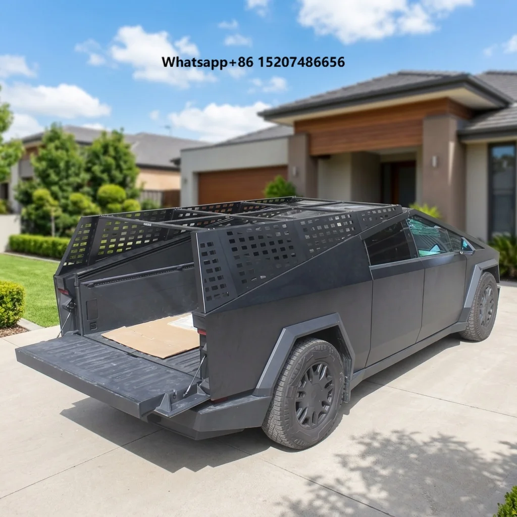 Non-destructive Bolt-on Full Length AI Die-Casting Roof Rack for  Cybertruck with 500KG Capacity