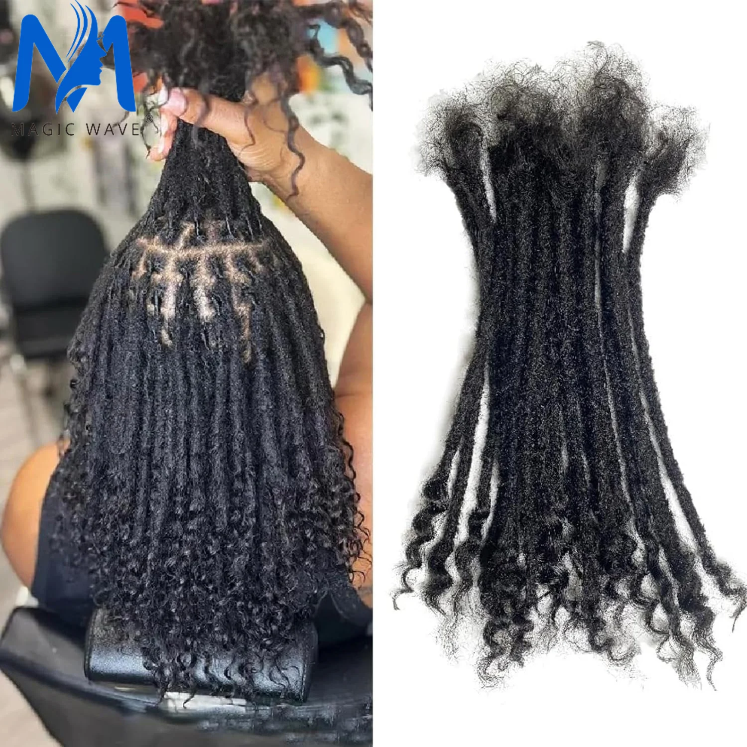 8-14inch Locs Dreadlock Extension Human Hair with Curly Ends 100% Permanent Huamn Hair Loc Extension Can Be Dyed Bleached