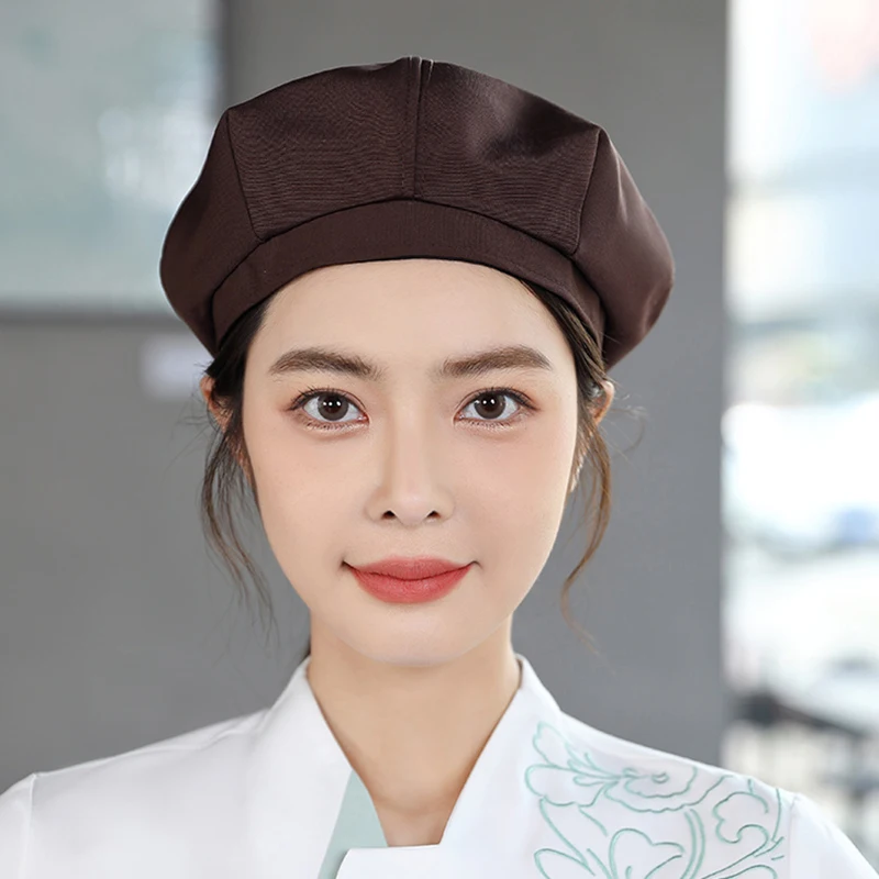 Koreanische Frauen Koch Hut Baskenmützen Restaurant Hotel Bäckerei Café Catering Uniform Kellner Arbeit Hut Staub und Öl Rauch Prävention