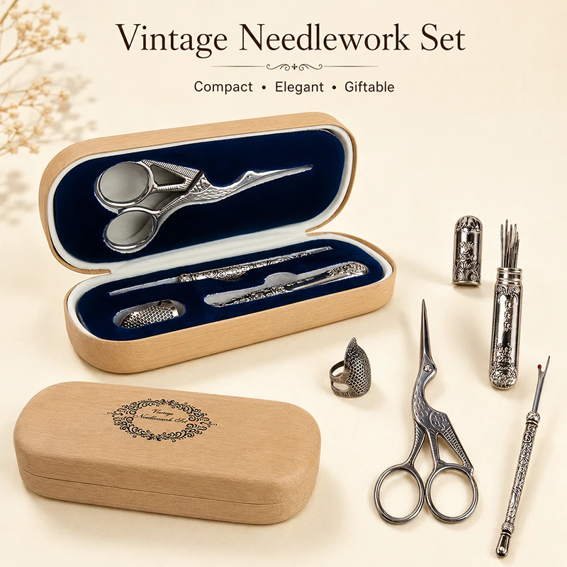 Vintage sewing tool set with w - Craft Embellishment Storage 评论和价格