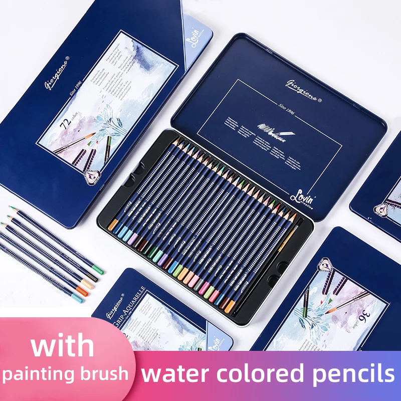 

Профессиональные акварельные карандаши 12/24/36/48/72/120 цветов, нетоксичная железная коробка, раскраска для рисования, школьные канцелярские принадлежности, товары для рукоделия