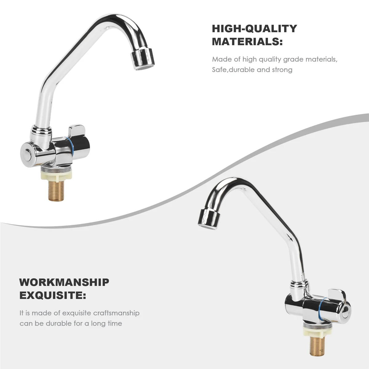 Foldable RV Faucet Rotating Single Handle Deck/Wall Mounted RV Kitchen Tap Copper Cold Water