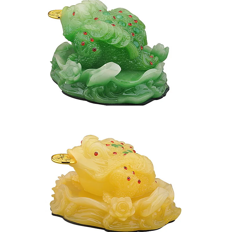 Chinese lucky three-legged golden cicada decoration ornaments Resin art sculpture Home living room bedroom car  Frog mascot