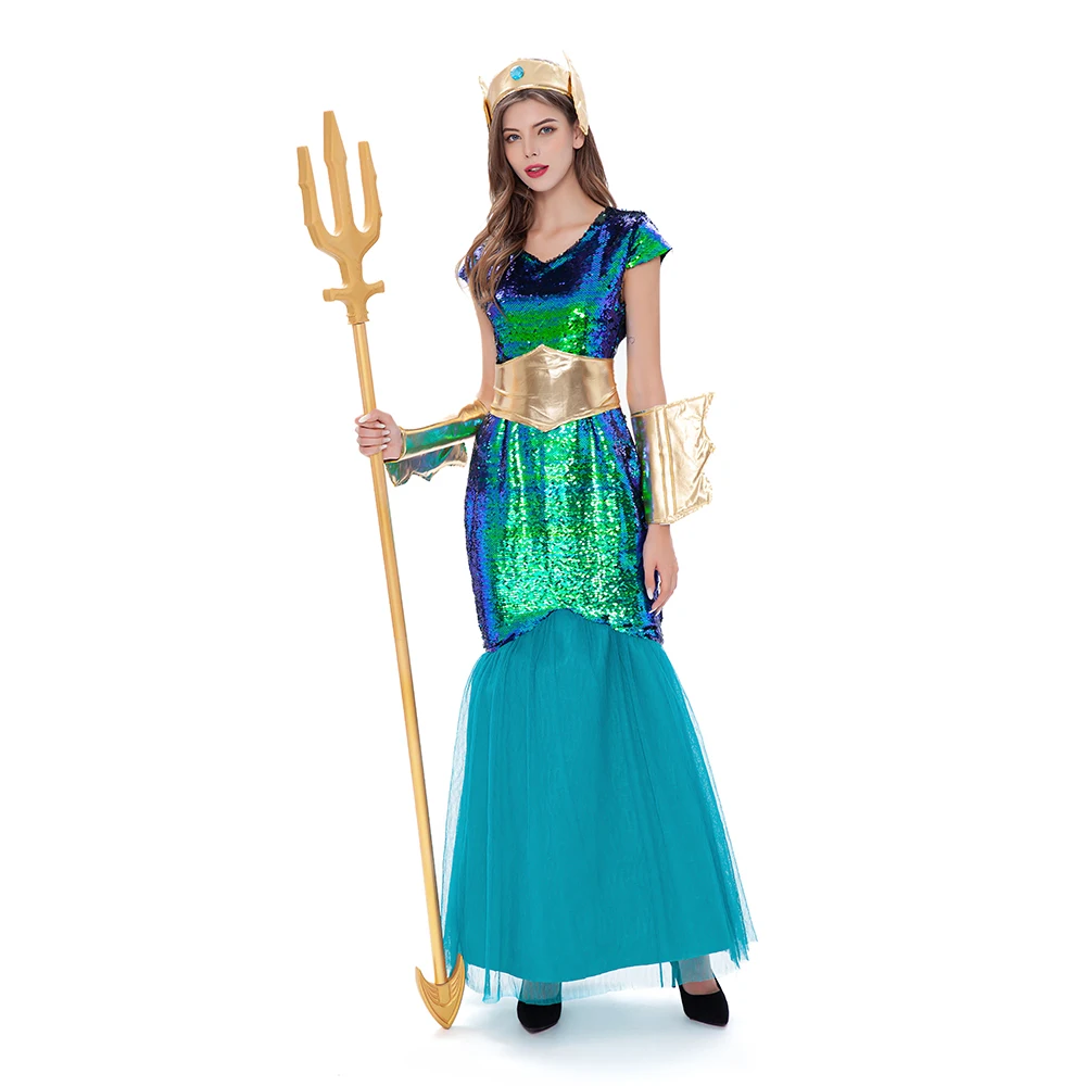 Neues Königinnen-Prinzessinnen-Kostüm Super Damen-Kostüme Erwachsenen-Meerjungfrauen-Prinzessinnen-Kostüm für Halloween Karneval Faschingskleidung – Detail 3